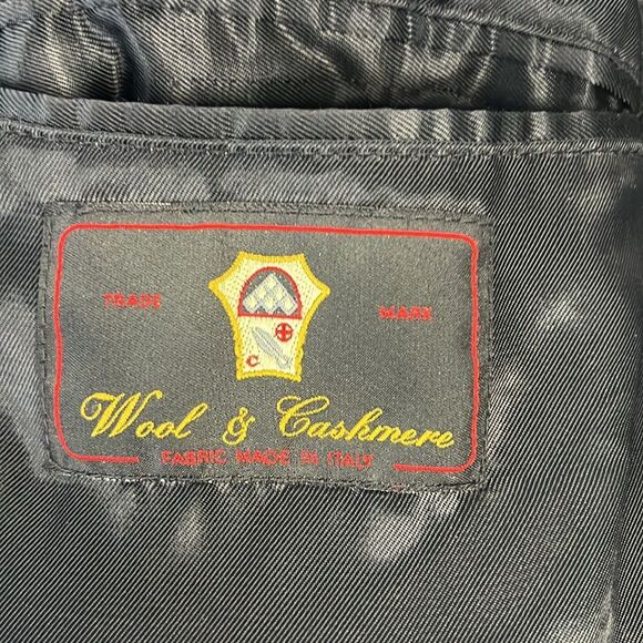 Trade Mark Vintage Long Trench Coat Wool Cashmere Blend Size 44R - Picture 7 of 13